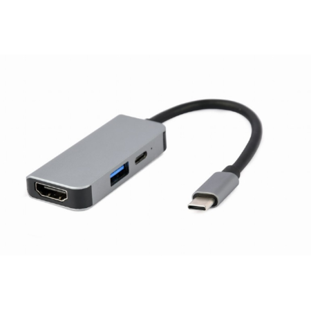 Adaptador USB Tipo C Multiporta 3 Em 1 Porta USB HDMI Pd Prata
