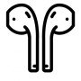 Fones de ouvido Apple AirPods V2 Bluetooth com estojo de carregamento
