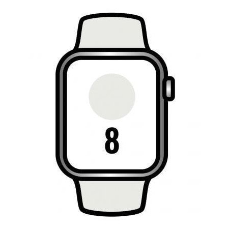 Apple Watch Series 8/ GPS/ Celular/ 41 mm/ Caixa em aço inoxidável prateado/ Pulseira esportiva branca