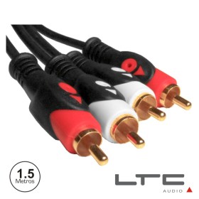 Cabo 2-Rca Macho / 2-Rca Macho Dourado 1.5M Ltc