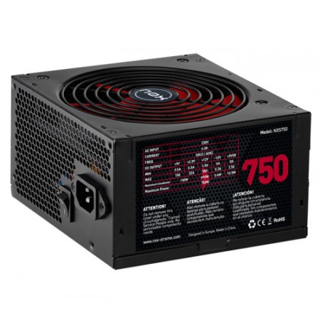 Fonte de alimentação NOX NXS750 750 W 20+4 pinos ATX Preto, Vermelho