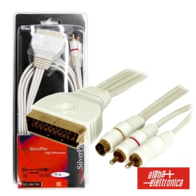 Cabo Silver Plus Scart Macho / 2Rca-1Shvs Macho 3M Blister
