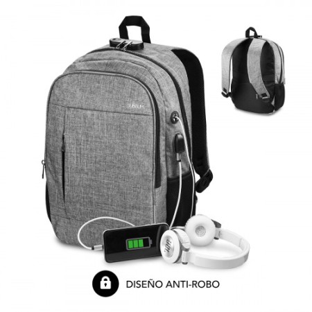 Mochila para laptop SUBBLIM Urban Lock 16" cinza