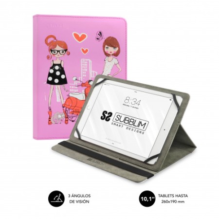 SUBBLIM Estojo Universal para Tablet CASE TRENDY FASHION GIRLS 10,1"