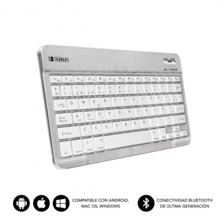 SUBBLIM Bluetooth Smart Keyboard BT Keyboard Silver