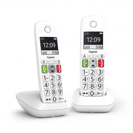 Gigaset E290 Duo DECT/telefone analógico identificador de chamadas branco