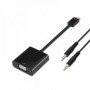 Mini Adaptador HDMI Aisens A122-0127/ Mini HDMI Macho - VGA Fêmea/ Jack 3.5 Fêmea