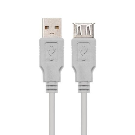 Cabo de Extensão USB 2.0 Nanocable 10.01.0202/ USB Macho - USB Fêmea/ 1m/ Bege