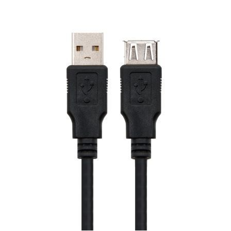 Cabo de Extensão USB Nanocable 10.01.0204-BK/ USB Macho - USB Fêmea/ 3m/ Preto