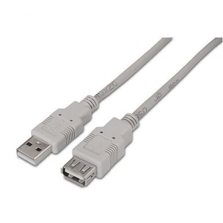 Cabo de extensão USB 2.0 Aisens A101-0012/ USB macho - USB fêmea/ 1 m/ bege