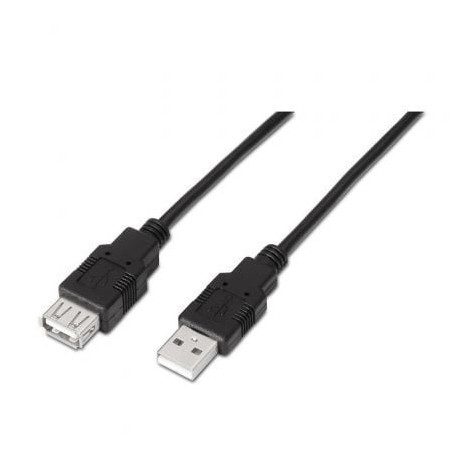 Cabo de extensão USB 2.0 Aisens A101-0015/ USB macho - USB fêmea/ 1 m/ preto