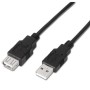 Cabo de extensão USB 2.0 Aisens A101-0016/ USB macho - USB fêmea/ 1,8 m/ preto