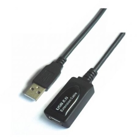 Cabo de extensão USB 2.0 Aisens A101-0019/ USB macho - USB fêmea/ 10 m/ preto