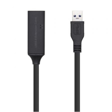 Cabo de Extensão USB 3.0 com Amplificador Aisens A105-0408/ USB Macho - USB Fêmea/ 10m/ Preto