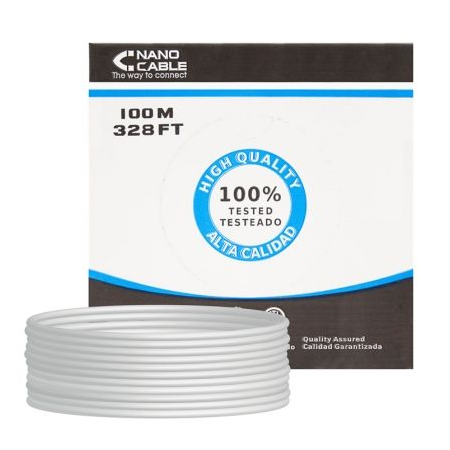 Carretel de Cabo Nanocable RJ45 UTP 10.20.0502 Cat.6/ 100m/ Cinza