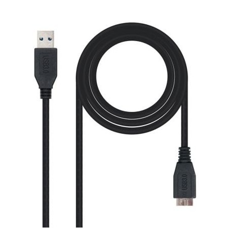 Cabo USB 3.0 Nanocable 10.01.1101-BK/ USB Macho - MicroUSB Macho/ 1m/ Preto