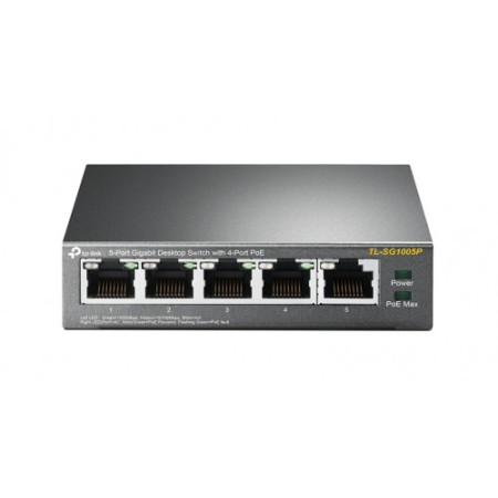 TP-LINK TL-SG1005P Gigabit Ethernet não gerenciado (10/100/1000) Power over Ethernet (PoE) Preto