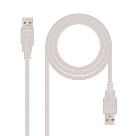 Cabo USB 2.0 Nanocable 10.01.0302/ USB Macho - USB Macho/ 1m/ Bege