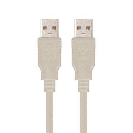 Cabo USB 2.0 Nanocable 10.01.0303/ USB Macho - USB Macho/ 2m/ Bege