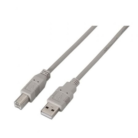 Impressora a cabo USB 2.0 Aisens A101-0003/ USB macho - USB macho/ 3m/ bege