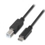 Impressora a cabo USB 2.0 Aisens A107-0053/ USB tipo C macho - USB macho/ 1 m/ preto