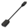 Cabo USB 2.0 Aisens A107-0059/ USB Type-C Macho - USB Fêmea/ 15cm/ Preto