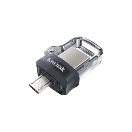 Unidade flash USB Sandisk Ultra Dual m3.0 32 GB USB Tipo A / Micro-USB 3.2 Gen 1 (3.1 Gen 1) Preto, Prata, Transparente