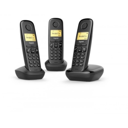 Gigaset A170 Trio DECT/telefone analógico Black Caller ID