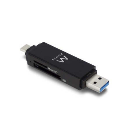 Leitor de cartões Ewent EW1075 USB 3.2 Gen 1 (3.1 Gen 1) Tipo A/Tipo C Preto
