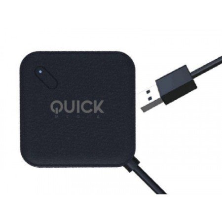 Hub de interface Quick Media QMH304PB USB 3.2 Gen 1 (3.1 Gen 1) Tipo A 5000 Mbit/s Preto