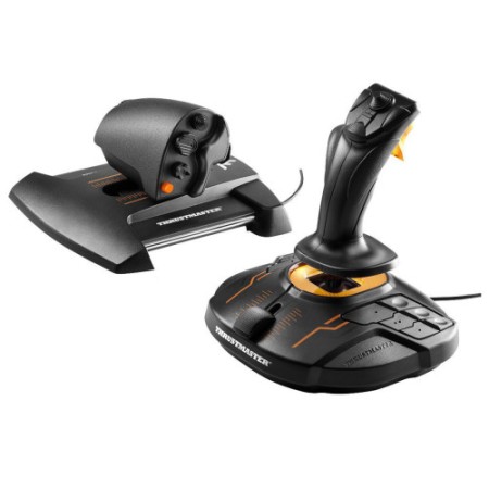 Thrustmaster T-16000M FCS Hotas preto, laranja joystick USB analógico/digital MAC, PC