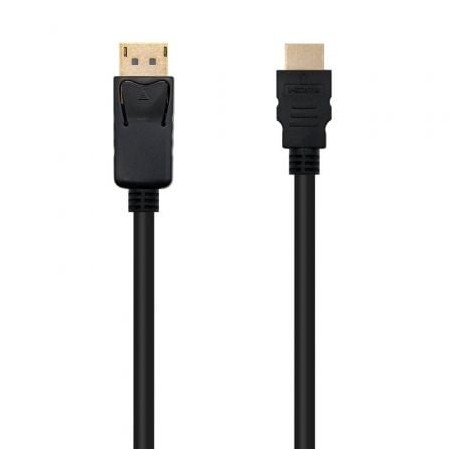 Nanocable 10.15.4300/ Displayport Macho - Cabo Conversor HDMI Macho/ 0,5m/ Preto