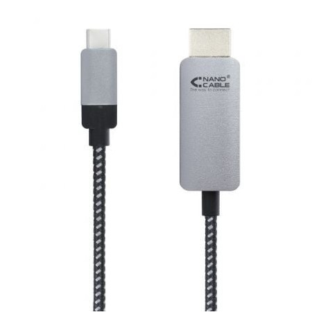 Nanocable 10.15.5102/ USB Type-C Macho - Cabo Conversor HDMI Macho/ 1,8 m/ Preto