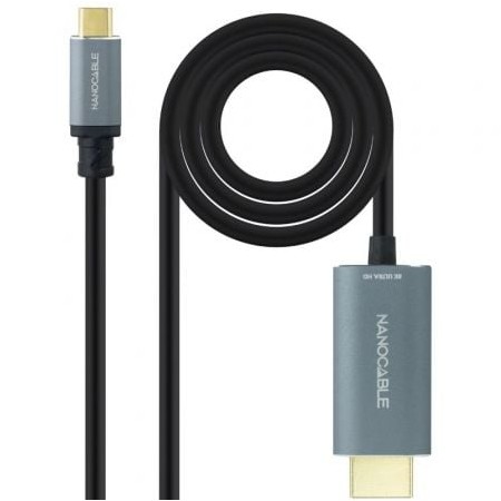 Nanocable 10.15.5162/ USB Type-C Macho - Cabo Conversor HDMI Macho/ 1,8 m/ Preto