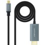 Nanocable 10.15.5162/ USB Type-C Macho - Cabo Conversor HDMI Macho/ 1,8 m/ Preto