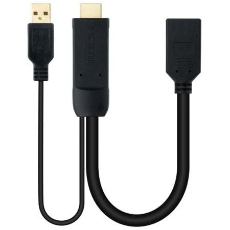 Nanocable 10.16.0205/ HDMI Macho - DisplayPort Fêmea Cabo Conversor/ 20cm/ Preto