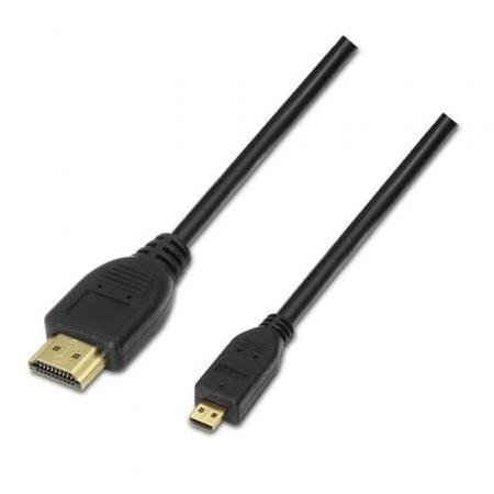 Cabo Micro HDMI Aisens A119-0116/ HDMI Macho - Micro HDMI Macho/ 0,8m/ Preto