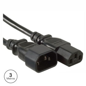 Cabo Alimentação Iec Macho / Fêmea 3M Preto