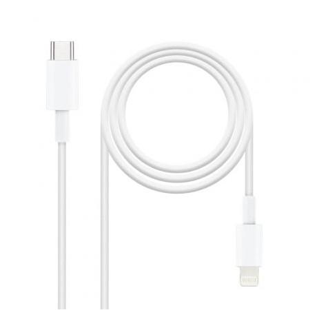 Cabo Nanocable Lightning USB 2.0 Type-C 10.10.0602/ USB Type-C Macho - Lightning Macho/ 2m/ Branco