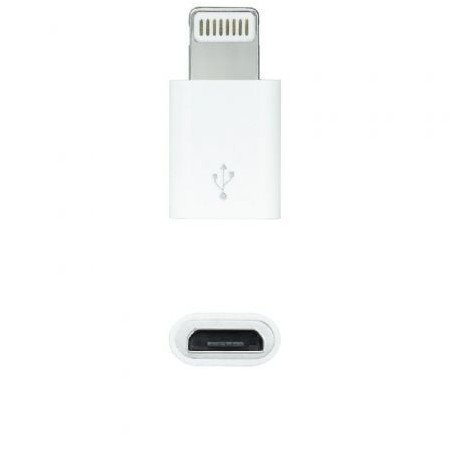 Adaptador Nanocable Micro USB 2.0 Lightning 10.10.4100/ Micro USB Fêmea - Lightning Macho/ Branco