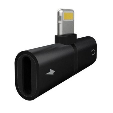 Divisor de carga e música Myway Lightning macho - USB macho / preto