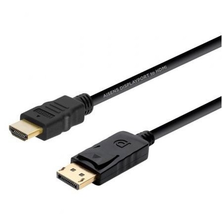 Cabo Displayport Aisens A125-0364/ Displayport Macho - HDMI Macho/ 2m/ Preto