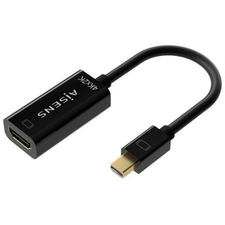 Aisens A125-0643/ Mini Displayport Macho - HDMI Fêmea Cabo Conversor/ 15cm/ Preto