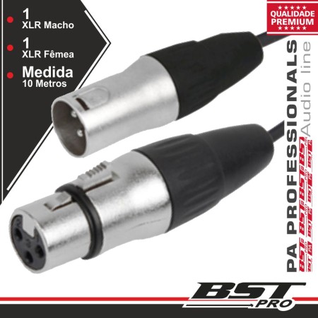 Cabo Xlr 3P Macho / Xlr 3P Fêmea 10M Bstpro