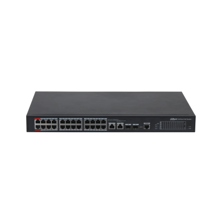 DAHUA - DH-PFS4226-24ET-360-V3 - HI-POE SWITCH 24 PORTAS 10/100 + 2 COMBO GIGABIT/SFP UPLINK 360W 802.3AT 2 MANAGEABLE LAYER 2