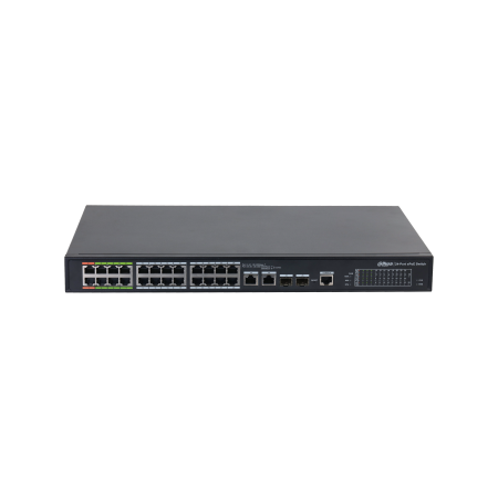 DAHUA - DH-LR2226-24ET-360-V2 - EPOE SWITCH 24 PORTAS 10/100 8 EPOE/EOC + 16 POE - + 2 UPLINK COMBO GIGABIT/SFP 802.3AT 360W MAN