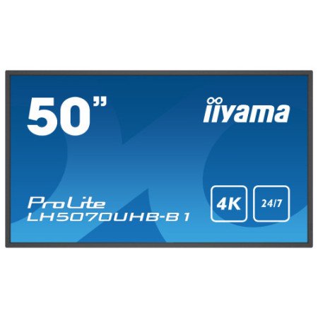 Visor de sinalização iiyama LH5070UHB-B1 Visor de painel plano para sinalização digital 125,7 cm (49,5") VA 700 cd/m² 4K Ultra H