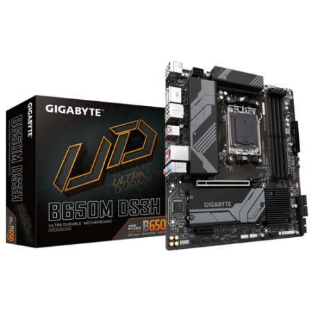 PLACA GIGABYTE B650M DS3H,AMD,AM5,B650,4DDR5,128GB,HDMI+2DP,4SATA3+2M.2,2.5GBE,4USB3.2,MATX