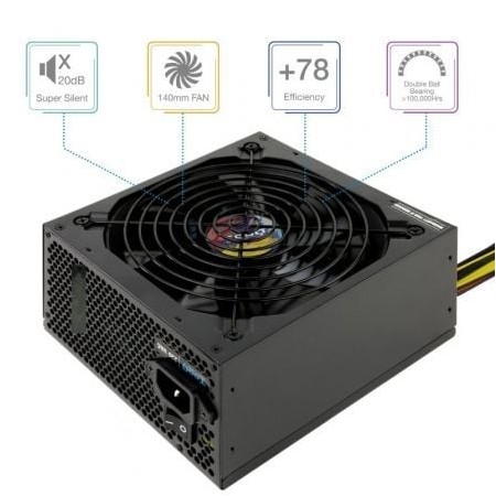 Fonte de alimentação TooQ TQAPOLO-650SP/ 650 W/ Ventilador de 14 cm