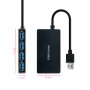 Nanocabo USB 3.0 Hub com 4 portas USB 3.0, USB-A/M-USB 3.0/H, preto, 15 cm